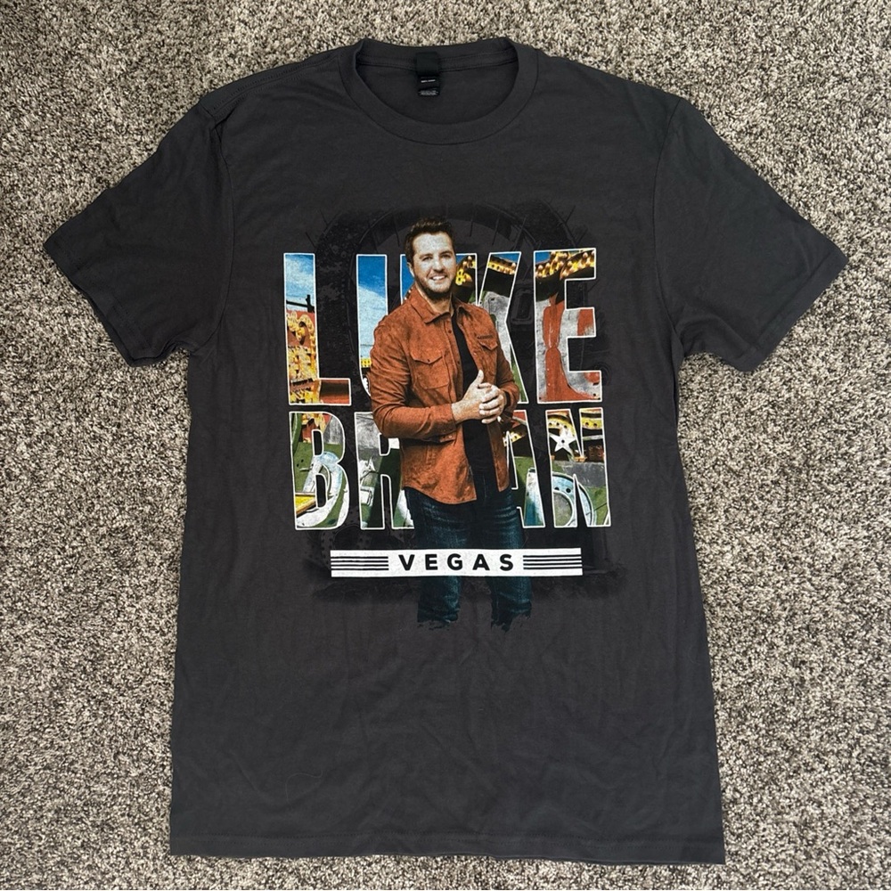Luke Bryan Vegas Residency Concert Merch T-Shirt Small Black Graphic Tee Cotton